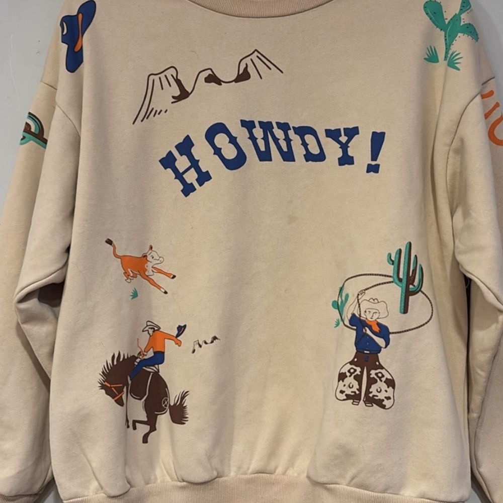 Howdy vintage western print crew neck - Picture 5 of 7